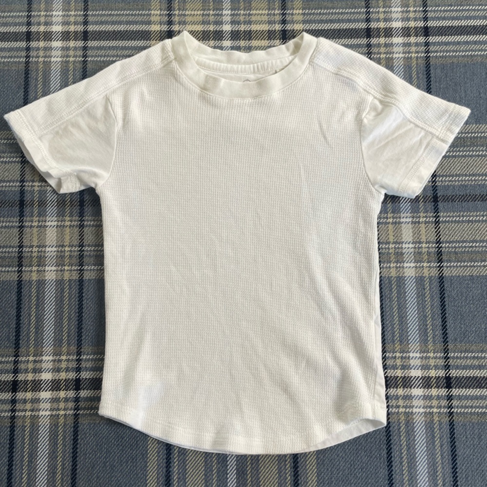 AG Adriano Goldschmied Toddler Boys White Waffle Short sleeved Shirt